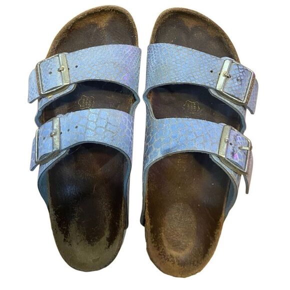 Birkenstock Arizona Sandals – Size 39 (US 8-8.5), Double Strap Shiny Python - Picture 1 of 9